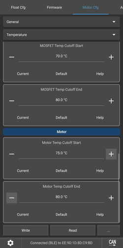 Motor CFG Temperature